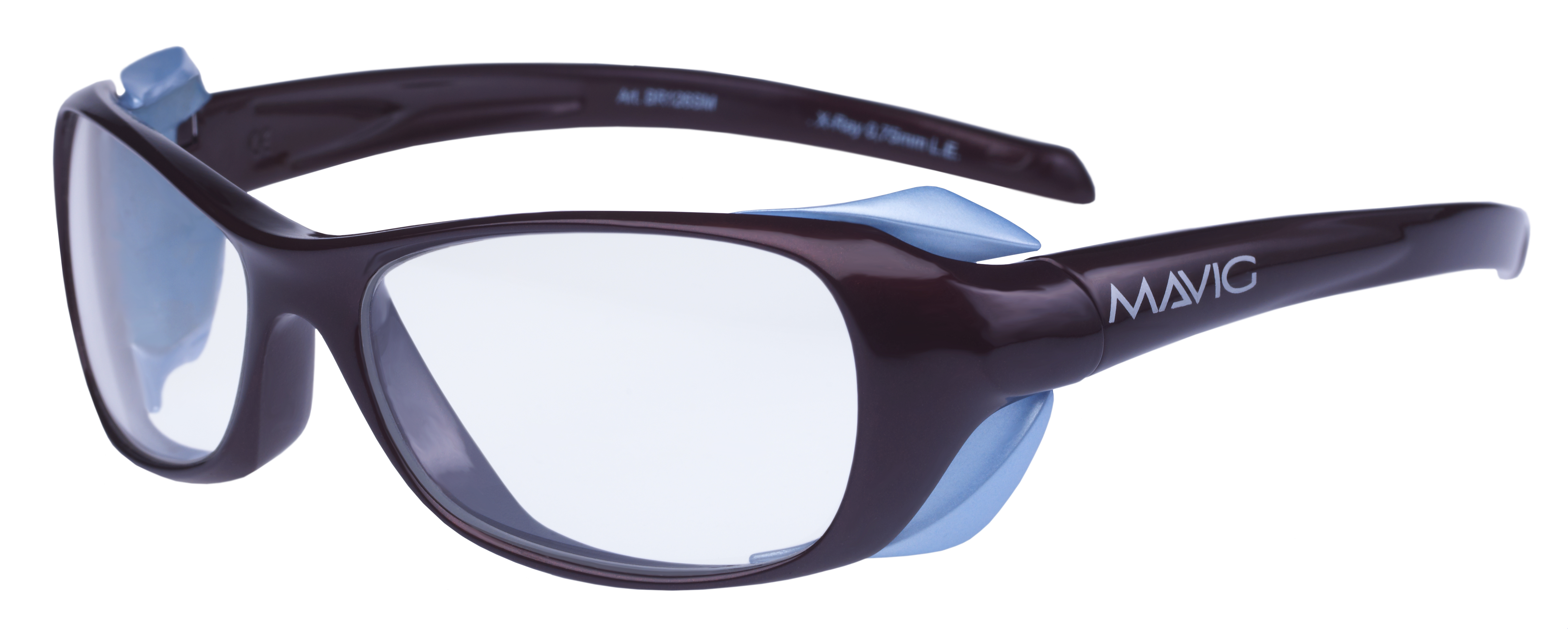 silmäsuojalasit, jotka suojaavat silmää myös sivusuunnasta tulevalta säteilyltä, 0,5-0,75 mmPb