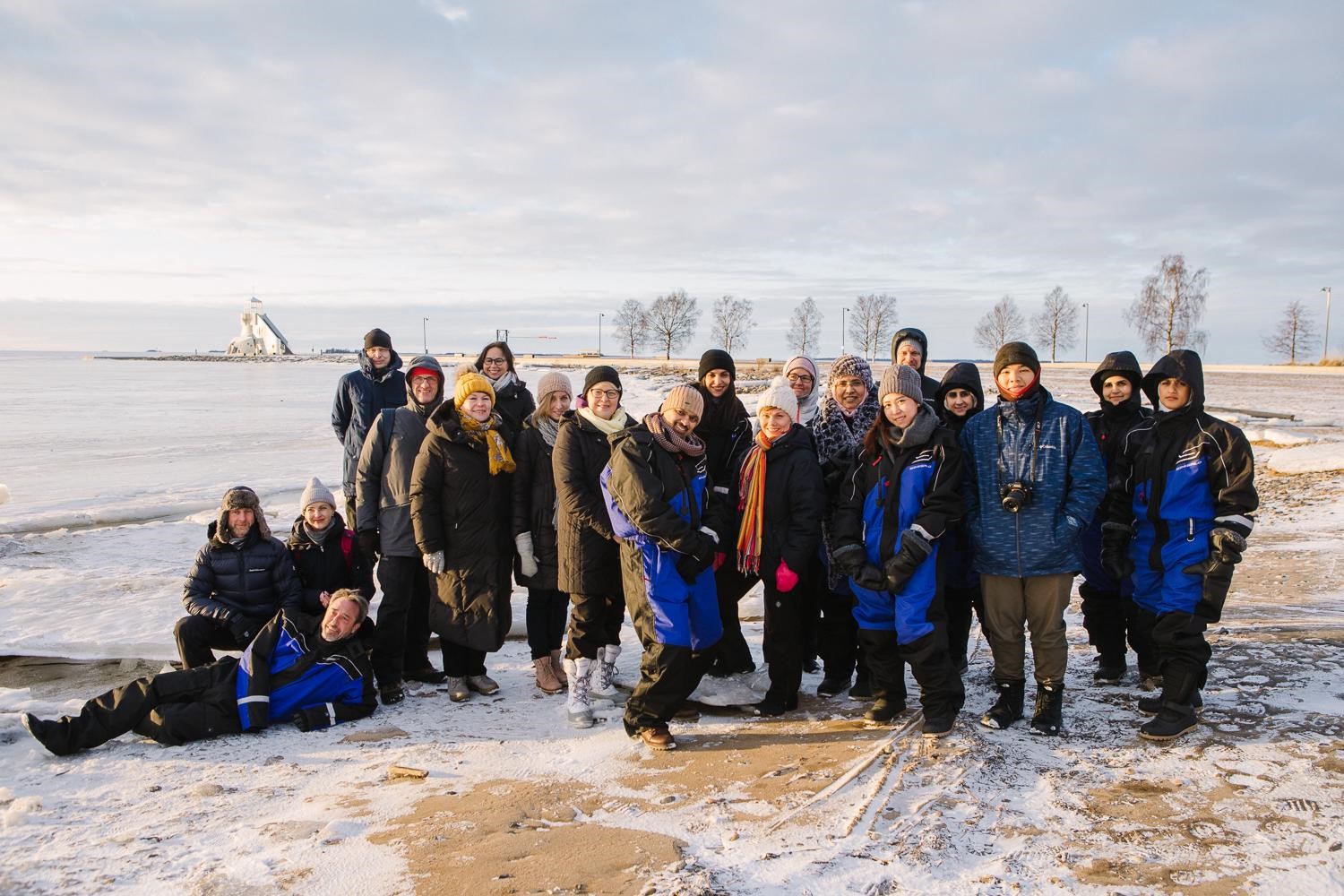 Kansainvälinen koulutusalan asiantuntijaryhmä Arctic Education Forum -tapahtumassa Nallikarissa Oulussa helmikuussa vuonna 2020 
