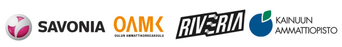Savonian, Oamkin, Riverian ja Kainuun ammattiopiston logot.